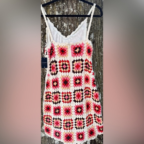 Lucky Brand NWT
Pink Granny Square Crochet Mini Dress - Picture 8 of 8